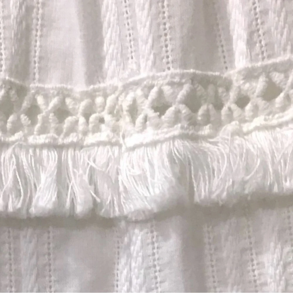 Ellison White Tiered Eyelet Midi Dress - Picture 2 of 10